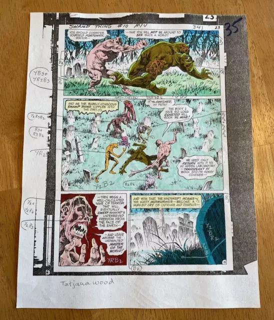ROOTS OF SWAMP THING #5 art original color guide WRIGHTSON arcane punches swampy
