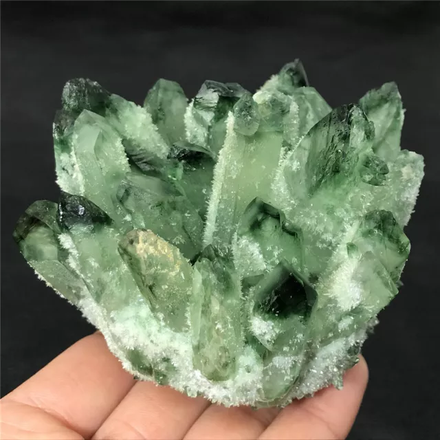 420g  New Find Green Phantom Quartz Crystal Cluster Mineral Specimen Reiki