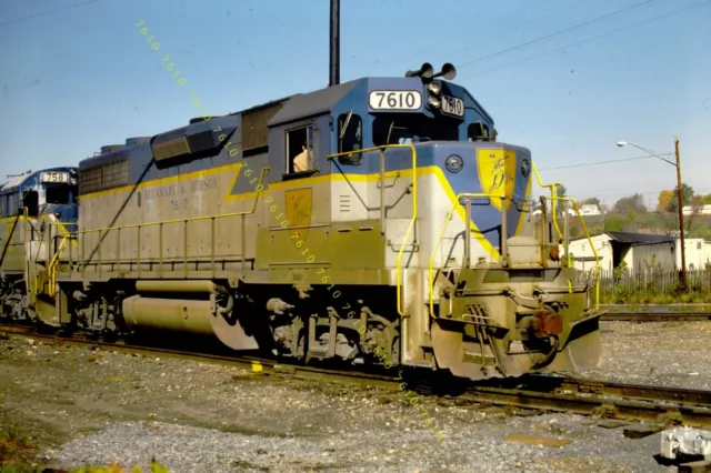 Orig. Train Slide Delaware & Hudson _ D&H 7610 _ Mechanicville, Ny 1977