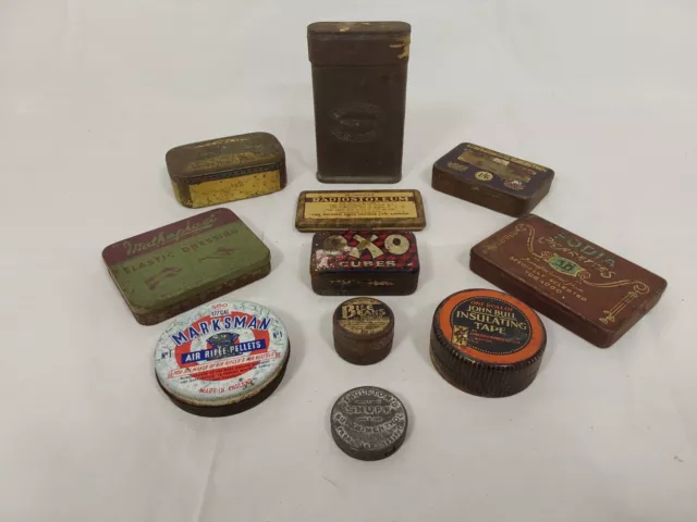 Collection of 11 Vintage collectable tins.