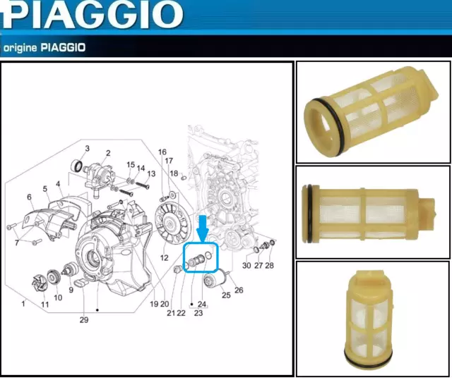 Filtre Carter d'Huile Joint  Piaggio X9 125 180 200 / Xevo 125 / Zip 125 483841