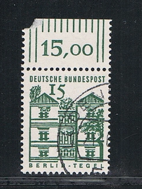 Deutsche Bauwerke klein 15(Pf) 455 Oberrand gestempelt