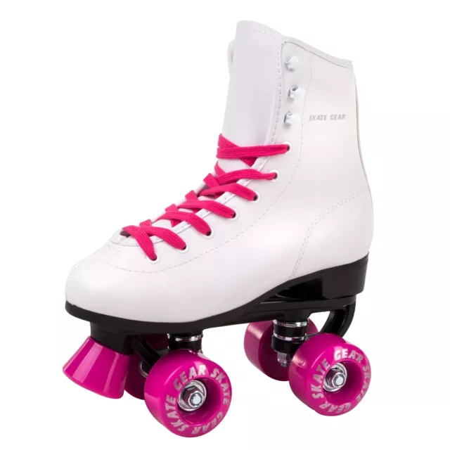 Skate Gear Soft Boot Roller Skate Retro High Top White Pink