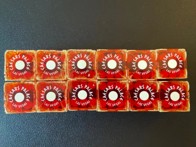 LOT (12) Caesar's Palace Vintage Las Vegas Casino Dice ALL SAME NUMBER