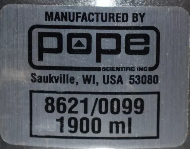 Pope Scientific 1900 ml Dewar Vacuum Flask Model 86210099 ++ NEW ++ 3