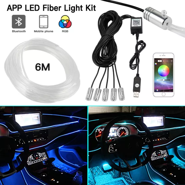 6M RGB LED Auto Innenraumbeleuchtung Lichtleiste Für BMW E46 E39 E60 E61 E90 E53