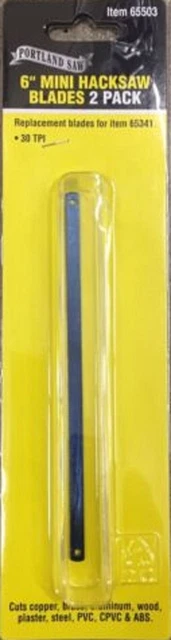 6" Mini Hacksaw Replacement Blades Cutting Tool Portland 30 Teeth Per Inch 2 Pcs