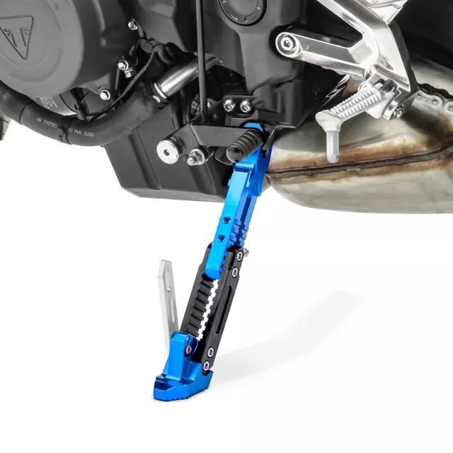 Motorrad Seitenständer Universal Höhenverstellbar Aluminium blau C-Ware