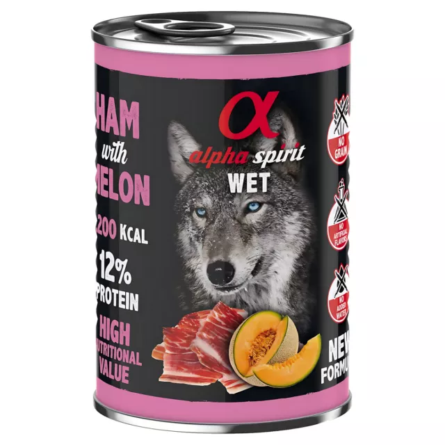 Alpha spirit Ham Con melon 400G, Comida para Perros, Nuevo