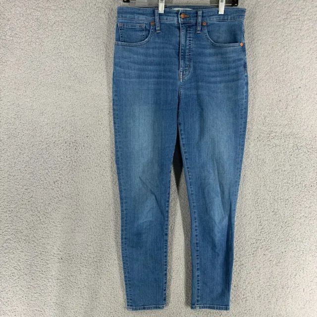 Madewell Jeans Womens 29T Blue Denim Skinny  Crop High Rise Tapered Leg AL344