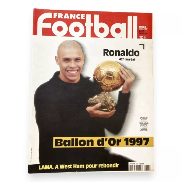 France Football 2698 Ronaldo R9 ballon d'or 1997 Liga, foot vintage