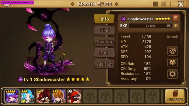 Account Summoners War EUROPE Dark Shadowcaster LD Nat5* |Starter| 04.12.2023