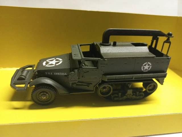 Miniature Solido 1/50 – US Half Track M16 DCA – 4 Mitrailleuses Cal.50 – WW2 – Très Rare