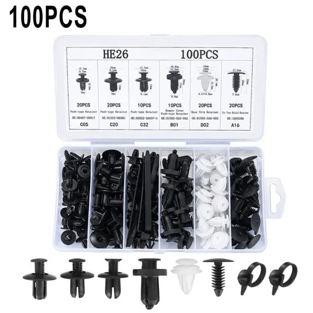 Heavy Duty Car Trim Clips 100 Retainer Fasteners for Lasting Durability