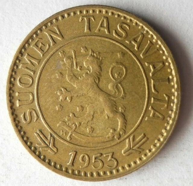 1953 FINLAND 10 MARKKAA - Excellent Collectible Coin - FREE SHIP - Bin #117