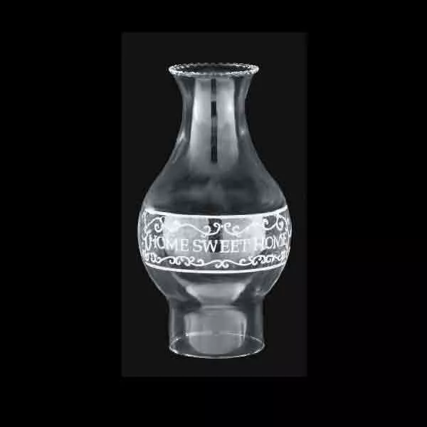 NEW 3" x 8 3/4", Home Sweet Home Glass Lamp Chimney #57967I