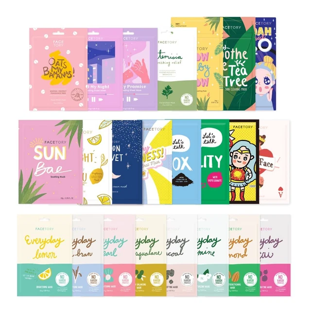 FACETORY 23 Sheet Mask Collection - Hydrating, 1 Count (Pack of 23)