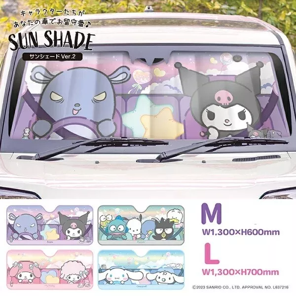 Sanrio Kuromi , My Melody , Cinnamoroll , Hapidanbui Car Sun Shade Sun Visor