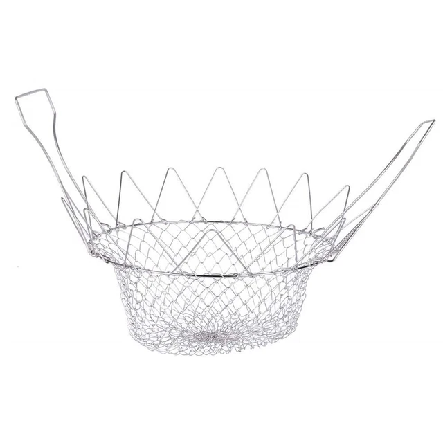 Foldable Mesh Frying Net Basket Holder Baskets Cooking Strainer for French Fr...