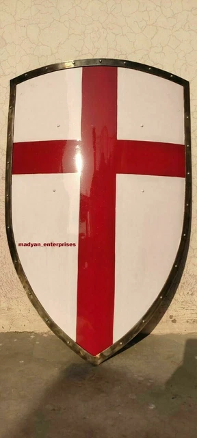 Knight Templier Croix Rouge Médiévale Bouclier - Sca Larp Bataille Prêt