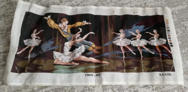 Needlepoint Tapestry Ballerina Swan Lake Canvas