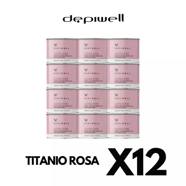 X12 DEPIWELL Cire à Épiler Délicat Soluble Pot Titane Rosa 12PZ