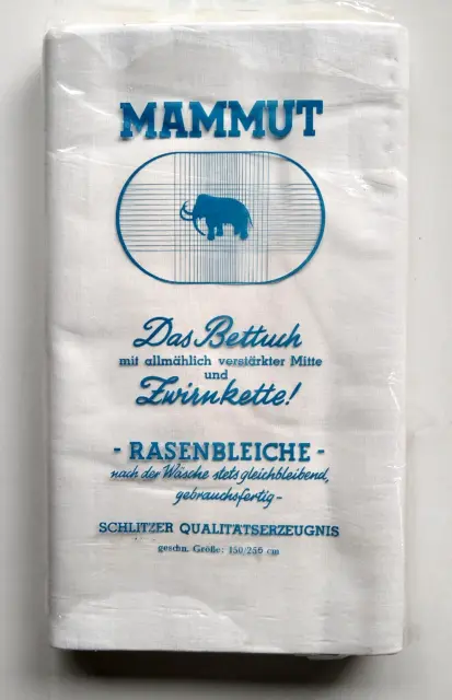 2 BETTTÜCHER von MAMMUT 150 x 255 natur Halbleinen Bettuch Vintage NEU + OVP!