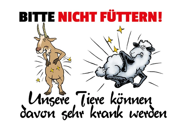 BLECHSCHILD 20X30CM BITTE nicht füttern Ziege Humor Spruch Sprüche