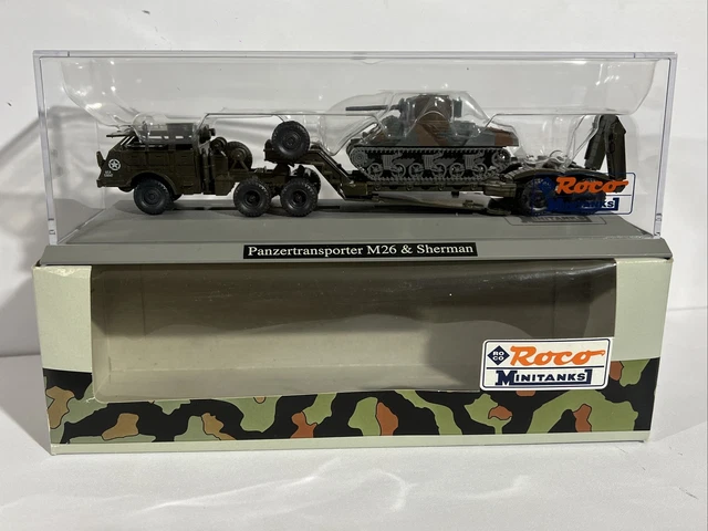 H0 ROCO MINITANKS 835 Wagon de Runge Avec Léopard 2 comme Neuf De