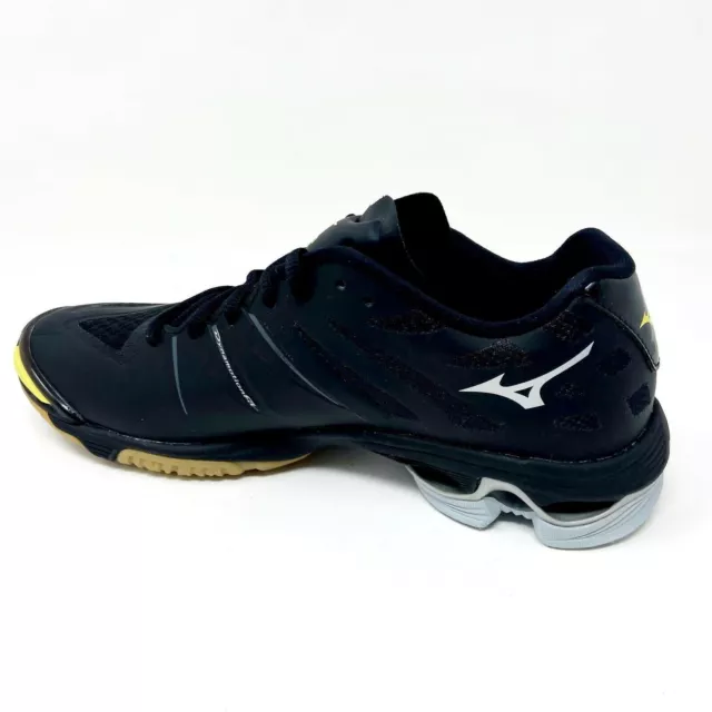 Mizuno Wave Lightning Z Black Silver Yellow Womens Traction Volleyball Shoes 3