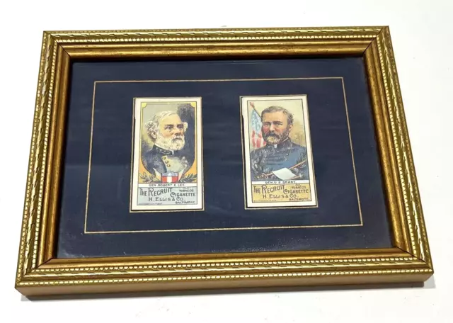 American Civil War Gen. Framed ROBERT E. LEE Ulysses S. Grant H. Ellis Co. 1991