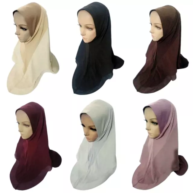 One Piece Amira Prayer Hijabs Ramadan Muslim Womens Khimar Shayla Turban Shawls