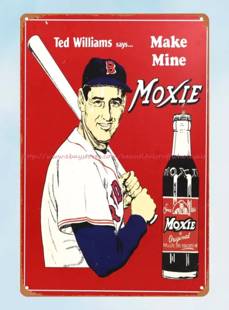 wall posters online Ted Williams baseball player Drink Moxie tin sign