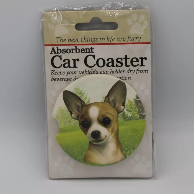 Super Absorbent Car Coaster - Dog - Chihuahua - Tan