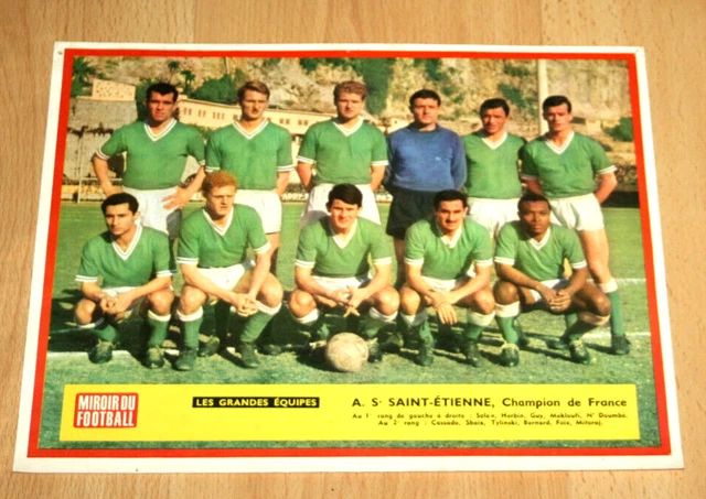 double page poster Vintage *équipe ASSE ST ETIENNE 1977 finale coupe de