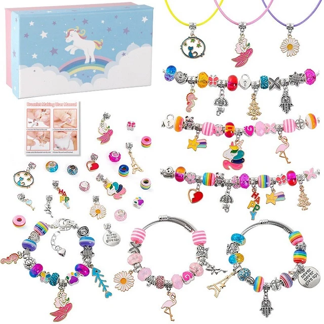 83pcs New Cute Unicorn Children's Bracelet Set DIY Beaded Bracelet Kit