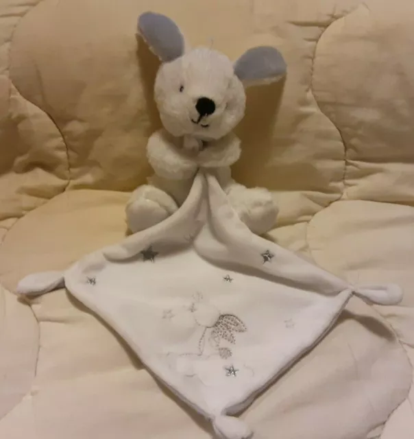 doudou lapin blanc gris mouchoir étoiles SIMBA KIABI neuf