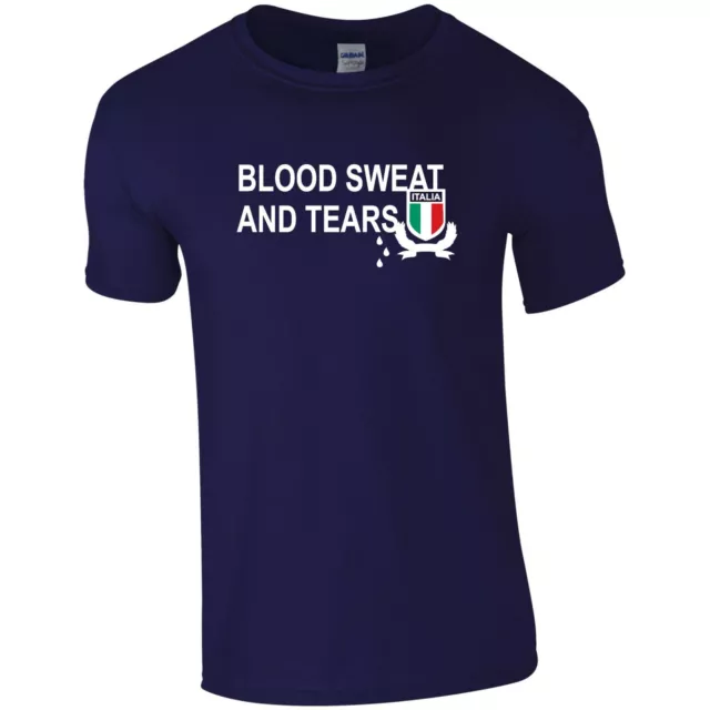 Italy Blood Sweat and Tears Rugby Nations 6 T Shirt Kids