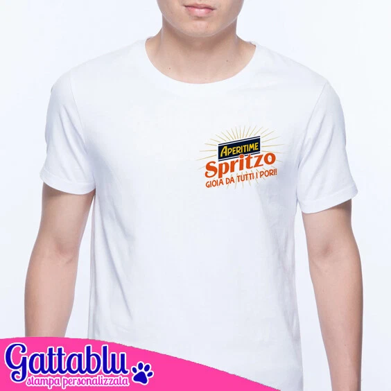 T-shirt uomo Aperitime Spritzo gioia da tutti i pori! Logo aperitivo divertente!
