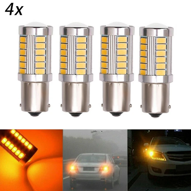 Ampoules LED Clignotant Ambre BAU15S PY21W - Pack De 2 | 4000LM, Canbus Sans Erreur | Pour Voiture, Avant/Arrière