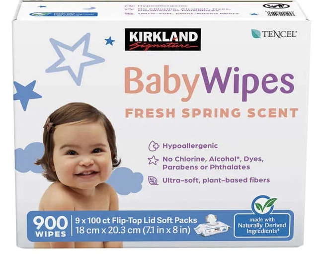 KIRKLAND SIGNATURE SCENTED Baby Wipes, 900Count, Fresh Spring Scent