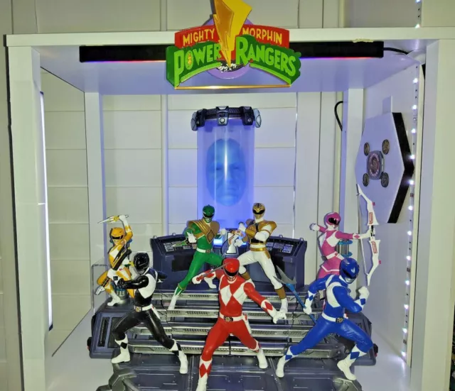 Mighty Morphin Power Rangers Retro Display Logo Text Stand Sabans Zordon Go Go