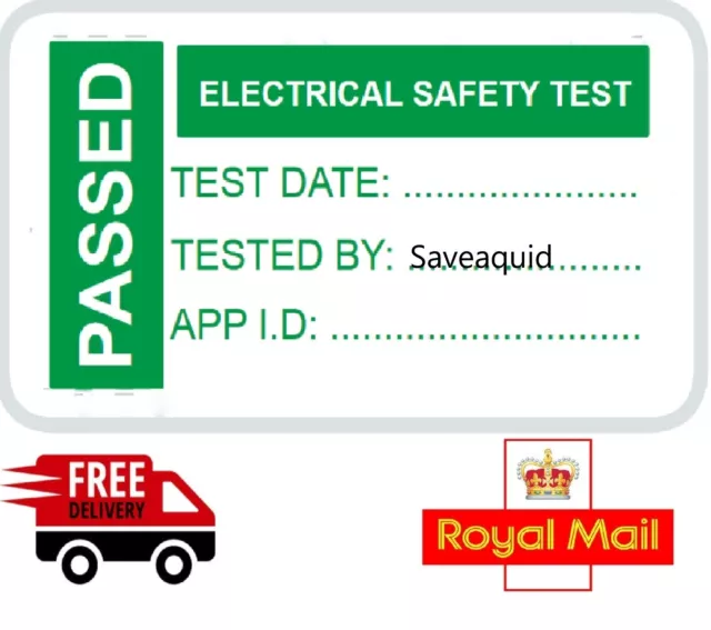 100 Pat Test Labels Portable Appliance Stickers, Electrical Passed