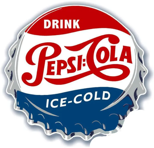 Pepsi Cola Vintage Bottle Cap Logo Vinyl Sticker / Decal  10 Sizes❗️TRACKING!