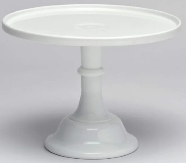 Cake Stand Plate Pastry Tray Bakers - Plain & Simple Pattern - Milk Glass - 12"