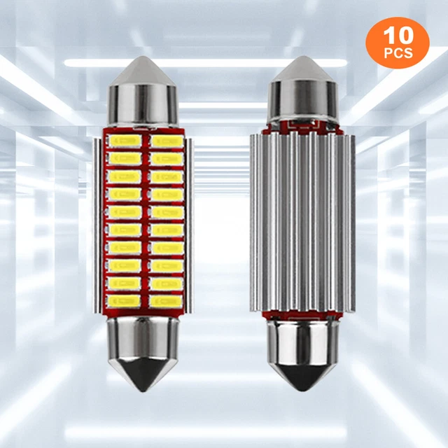 10 Stück Autobirnen 180 Lumen Innenbeleuchtung 12V 31mm/36mm/39mm/41mm (39mm)