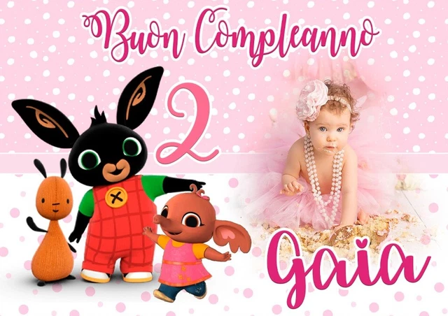 BANNER STRISCIONE compleanno - masha e orso- CON NOME ED ETA' bimba bambina  BIMB