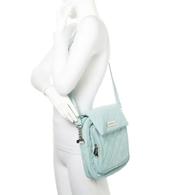 Samantha Brown QUILTED CrossBody Bag In Light Blue TEAL Brand New Purse 644289 5