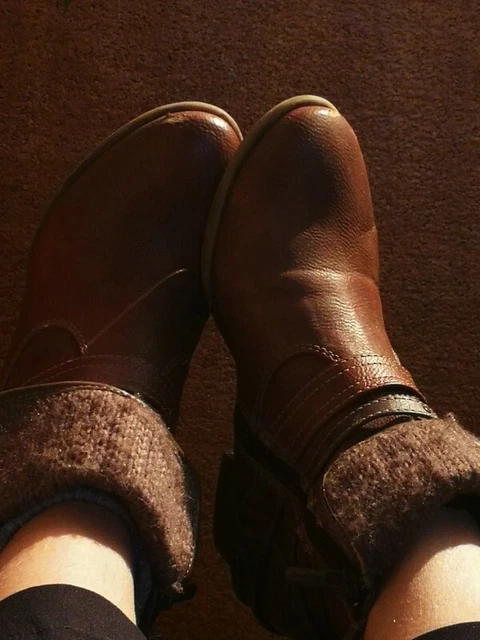 Paire de Bottines Mustang/Couleur Rouille/Fourrée Fausse Fourrure/T36/Occasion
