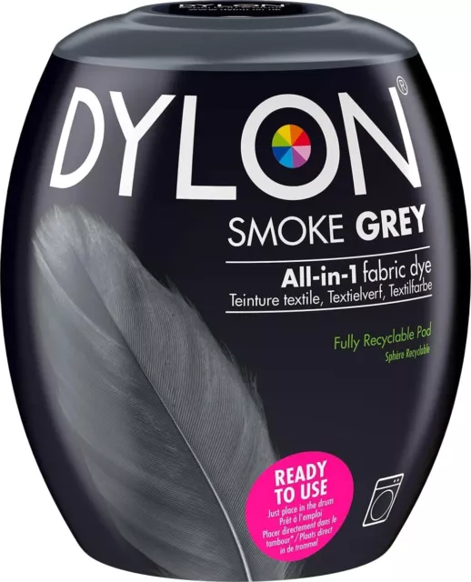 DYLON Washing Machine Fabric Dye Pod for Clothes & Soft Furnishings, Smoke Grey,